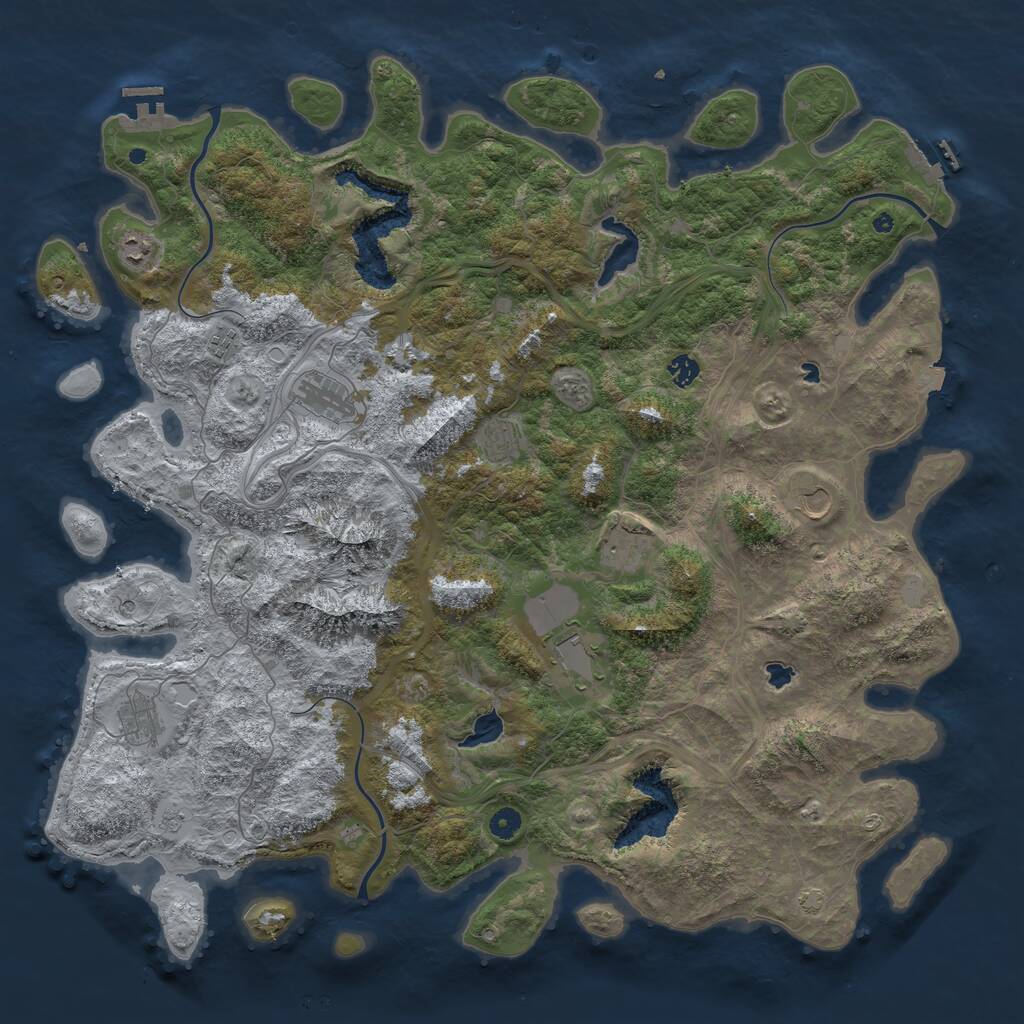 Rust Map: Procedural Map, Size: 5000, Seed: 1927487887, 15 Monuments
