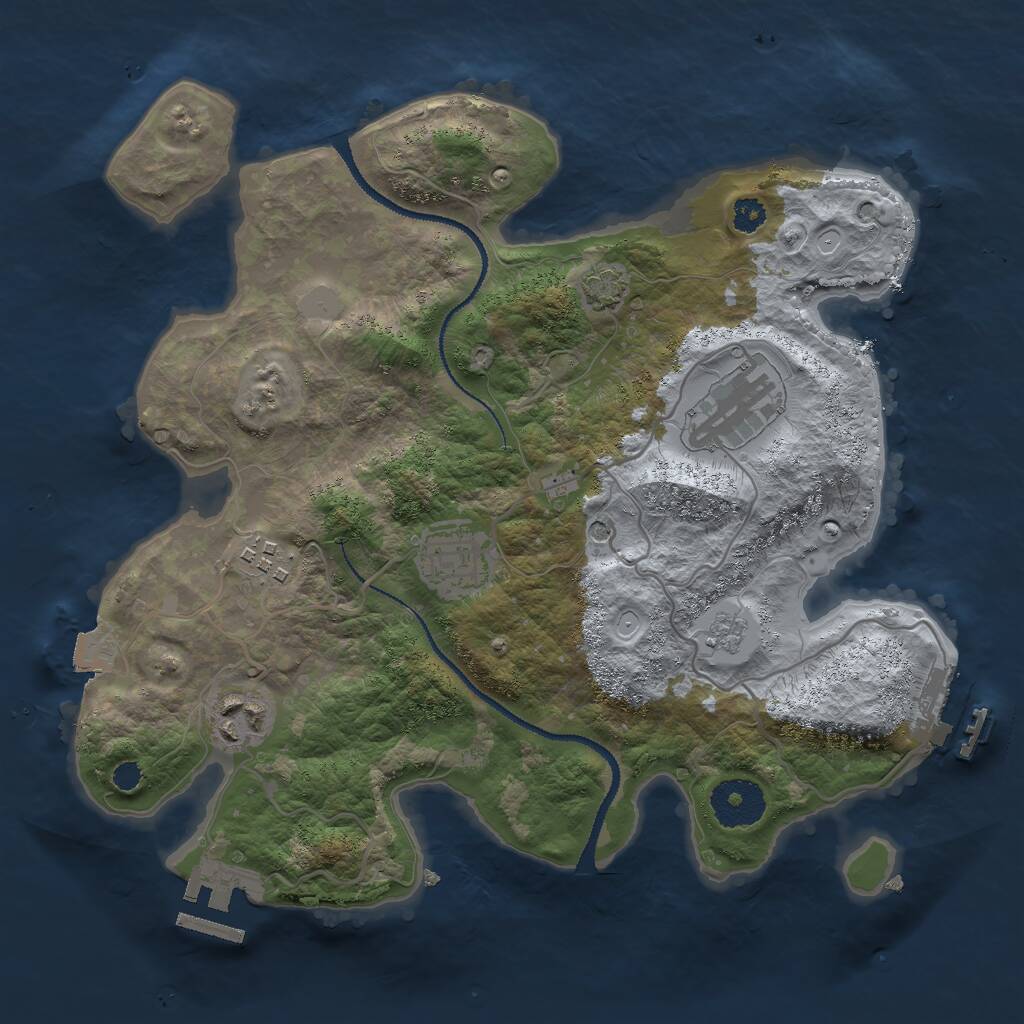 Rust Map: Procedural Map, Size: 3000, Seed: 292119, 10 Monuments