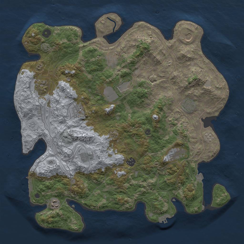 Rust Map: Procedural Map, Size: 4250, Seed: 1082363815, 19 Monuments