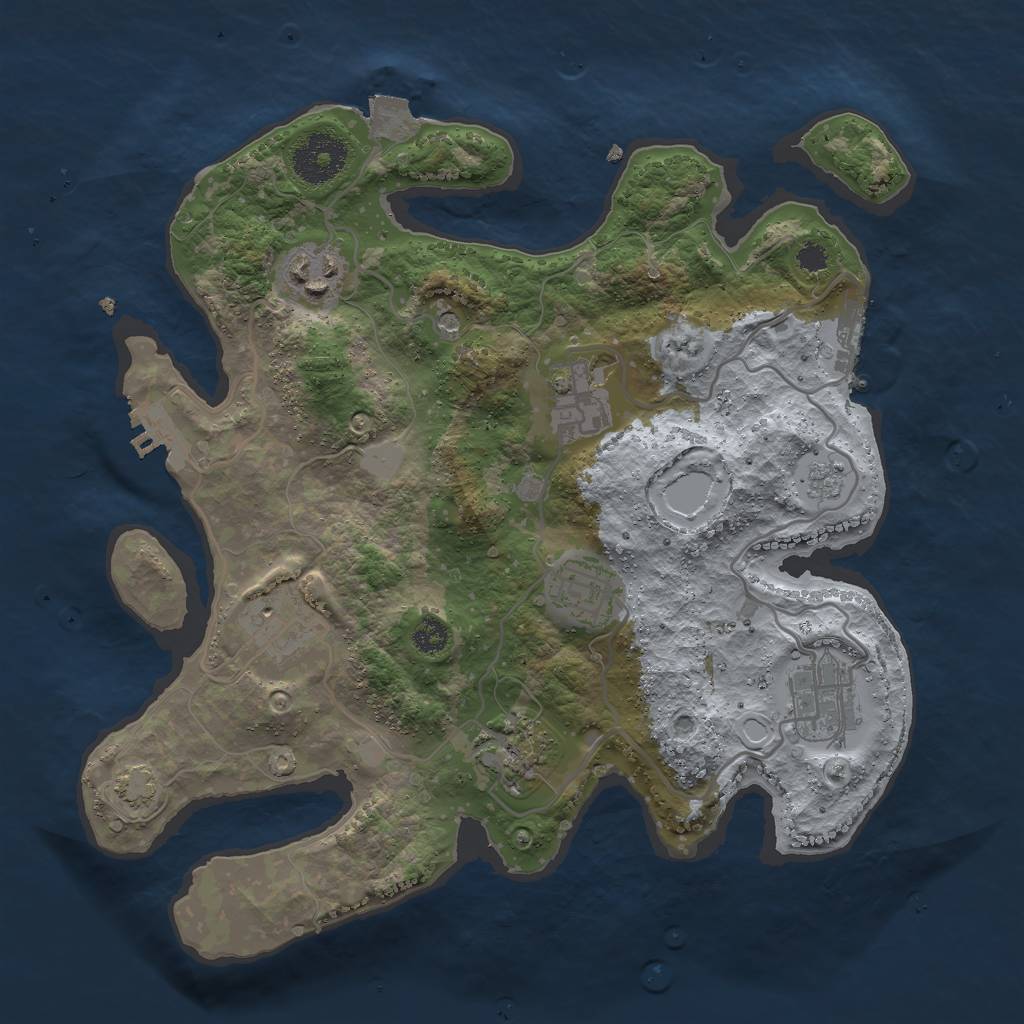 Rust Map: Procedural Map, Size: 3000, Seed: 1411630426, 14 Monuments