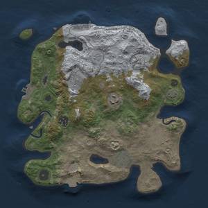 Thumbnail Rust Map: Procedural Map, Size: 3000, Seed: 1134651661, 14 Monuments
