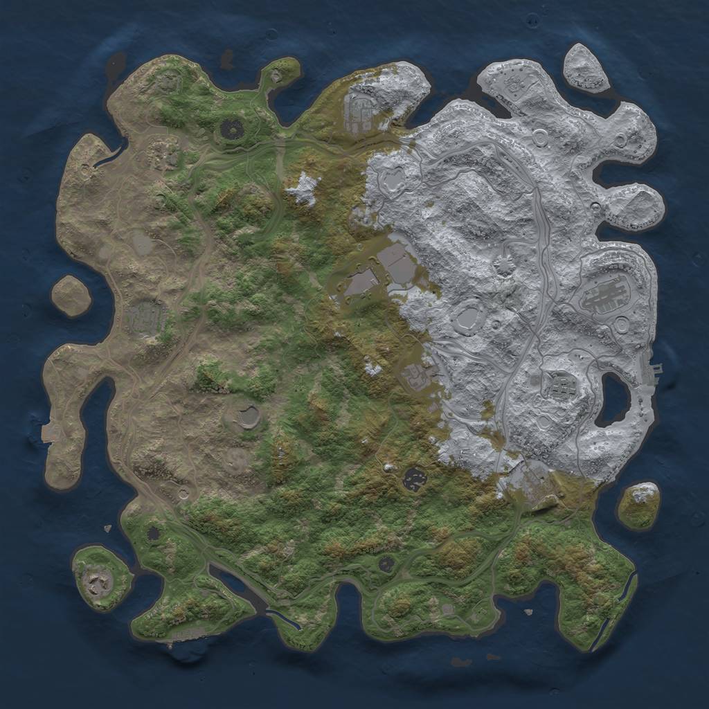 Rust Map: Procedural Map, Size: 4600, Seed: 4491995, 19 Monuments