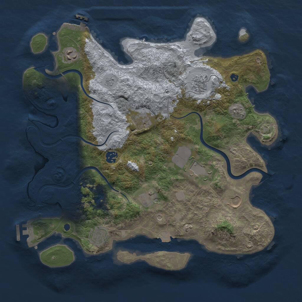 Rust Map: Procedural Map, Size: 3800, Seed: 189842509, 15 Monuments