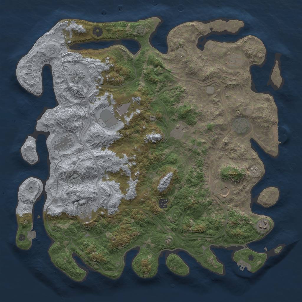 Rust Map: Procedural Map, Size: 4500, Seed: 275132687, 19 Monuments