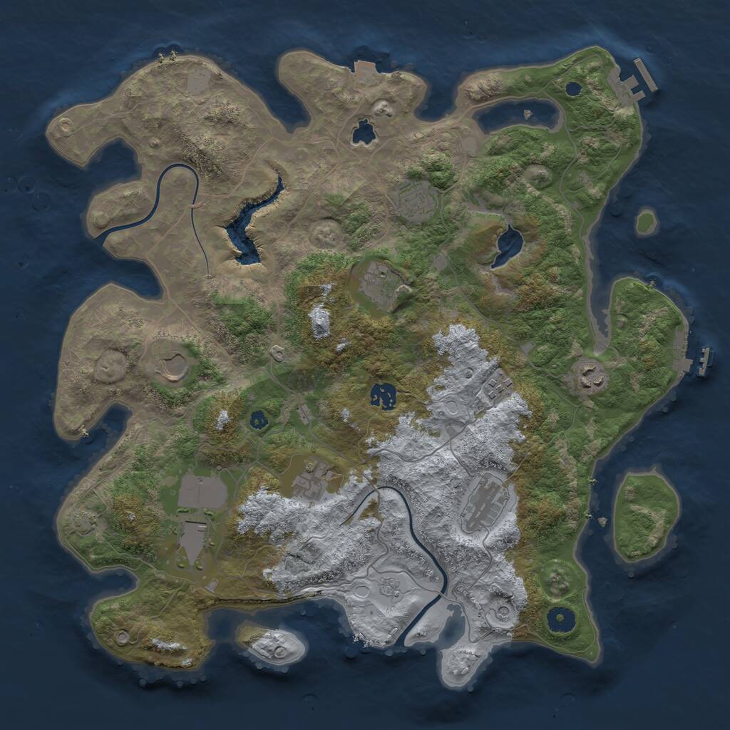 Rust Map: Procedural Map, Size: 4000, Seed: 1234367490, 15 Monuments