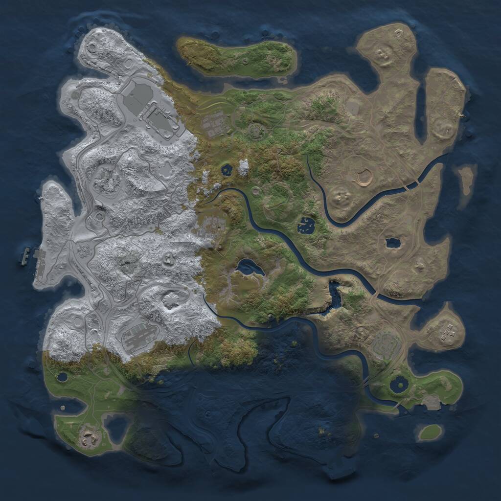 Rust Map: Procedural Map, Size: 4300, Seed: 12880629, 16 Monuments