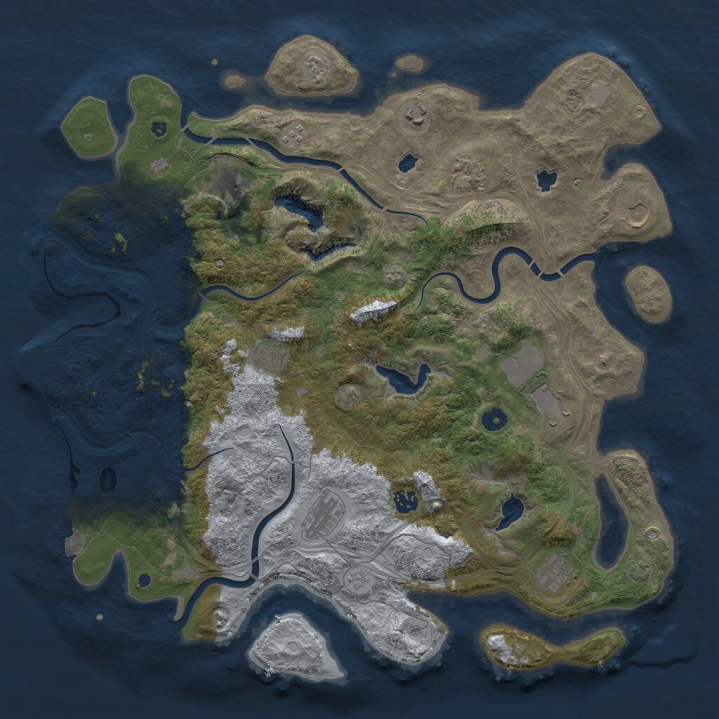 Rust Map: Procedural Map, Size: 4500, Seed: 405805328, 15 Monuments