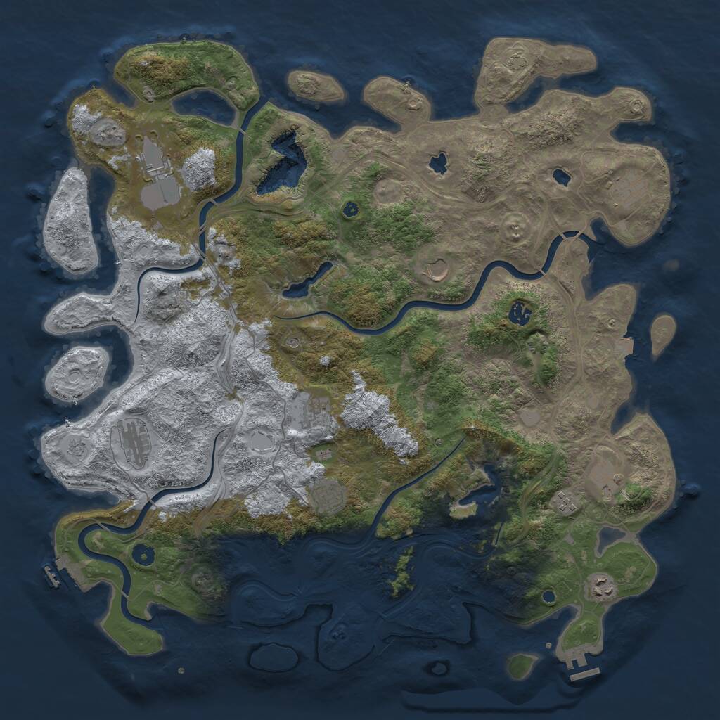 Rust Map: Procedural Map, Size: 4810, Seed: 1344, 16 Monuments