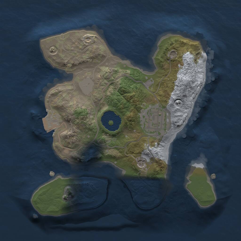 Rust Map: Procedural Map, Size: 1850, Seed: 34312, 3 Monuments