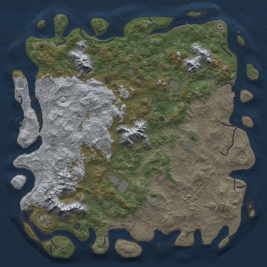 Rust Map: Procedural Map, Size: 6000, Seed: 5845250, 19 Monuments