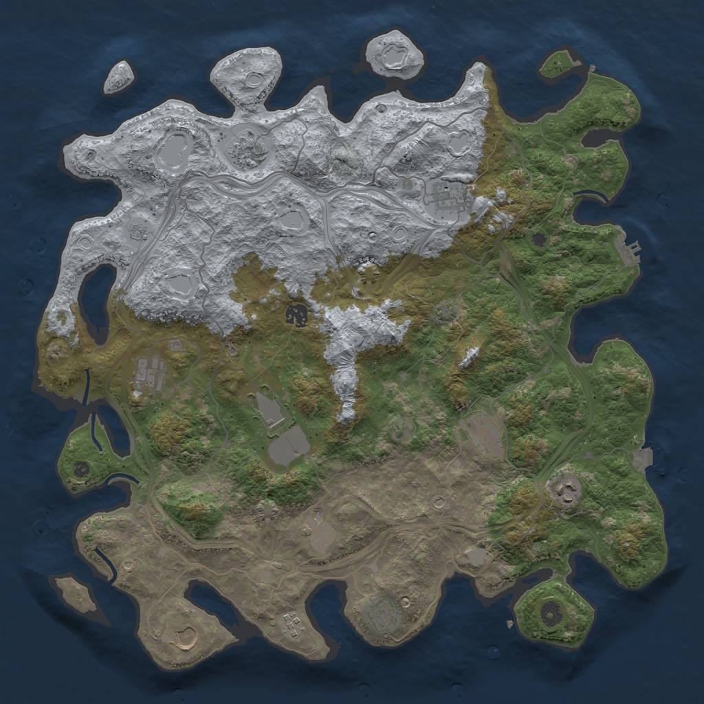 Rust Map: Procedural Map, Size: 4500, Seed: 920714172, 18 Monuments