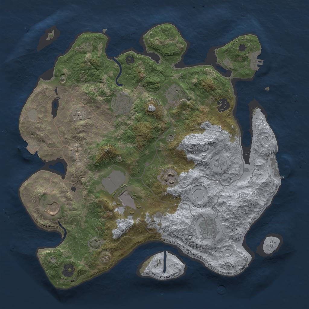 Rust Map: Procedural Map, Size: 3500, Seed: 234522819, 16 Monuments