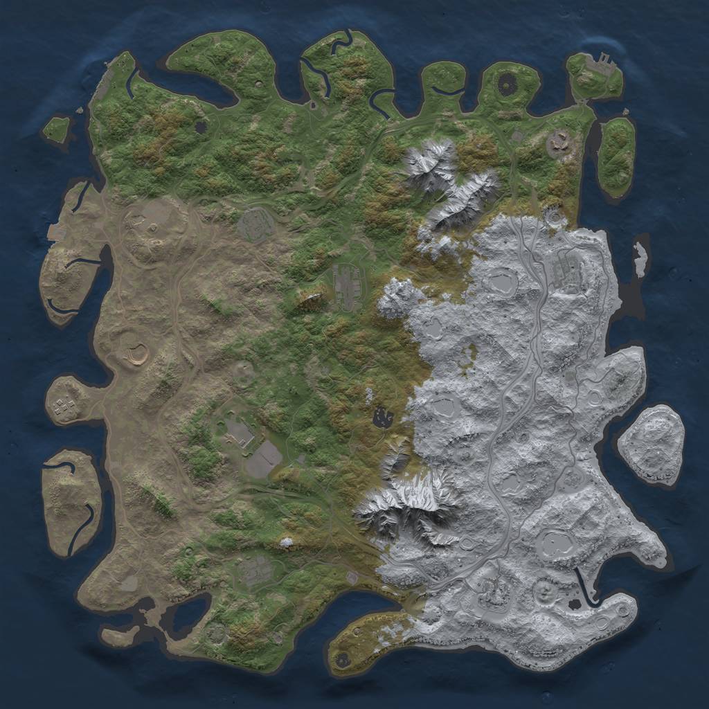Rust Map: Procedural Map, Size: 5000, Seed: 925101880, 19 Monuments