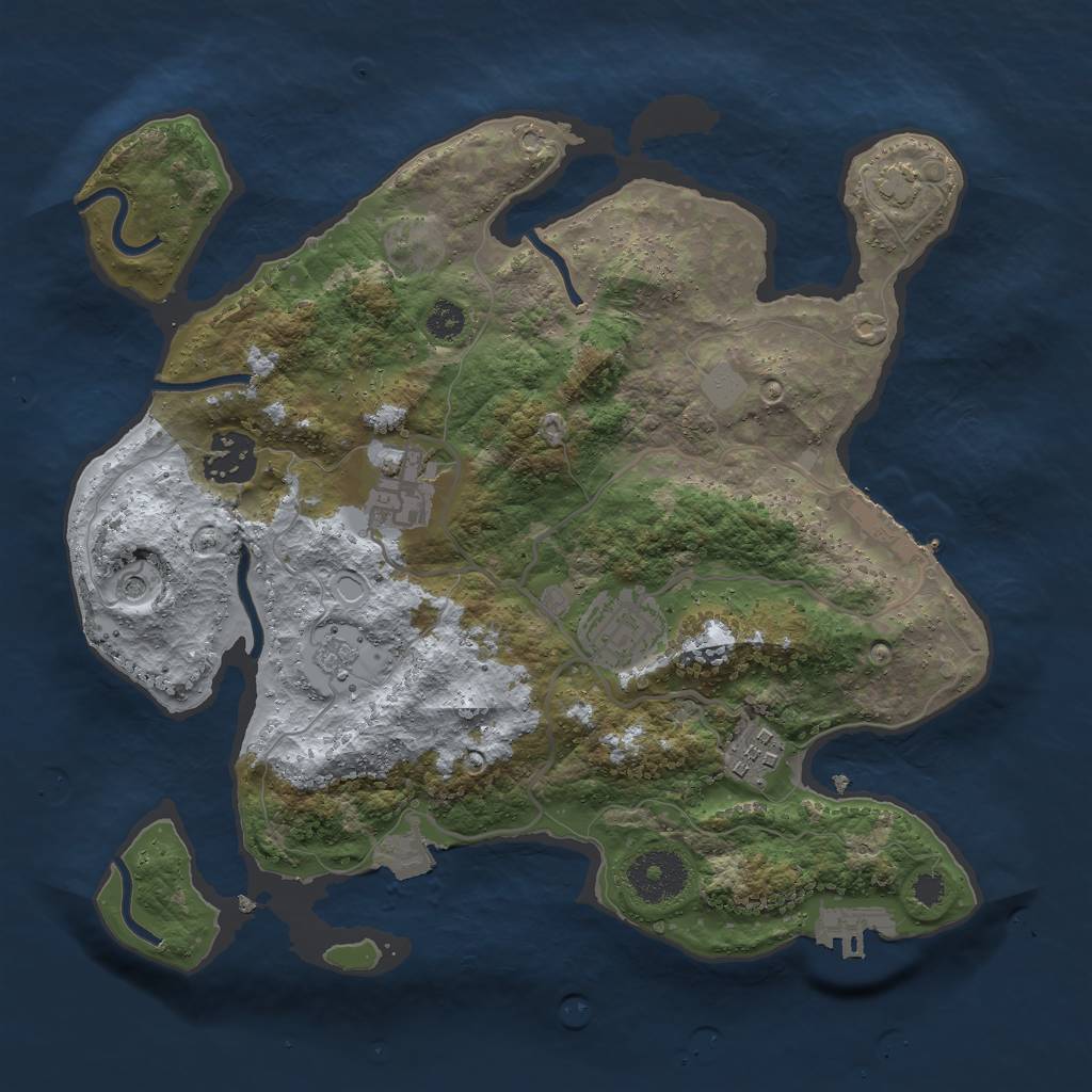 Rust Map: Procedural Map, Size: 3000, Seed: 97679117, 12 Monuments