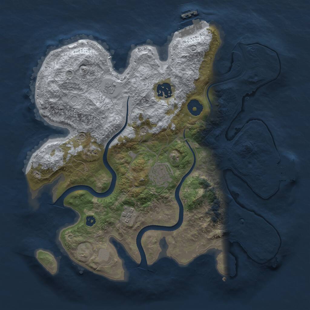 Rust Map: Procedural Map, Size: 3000, Seed: 660516125, 8 Monuments