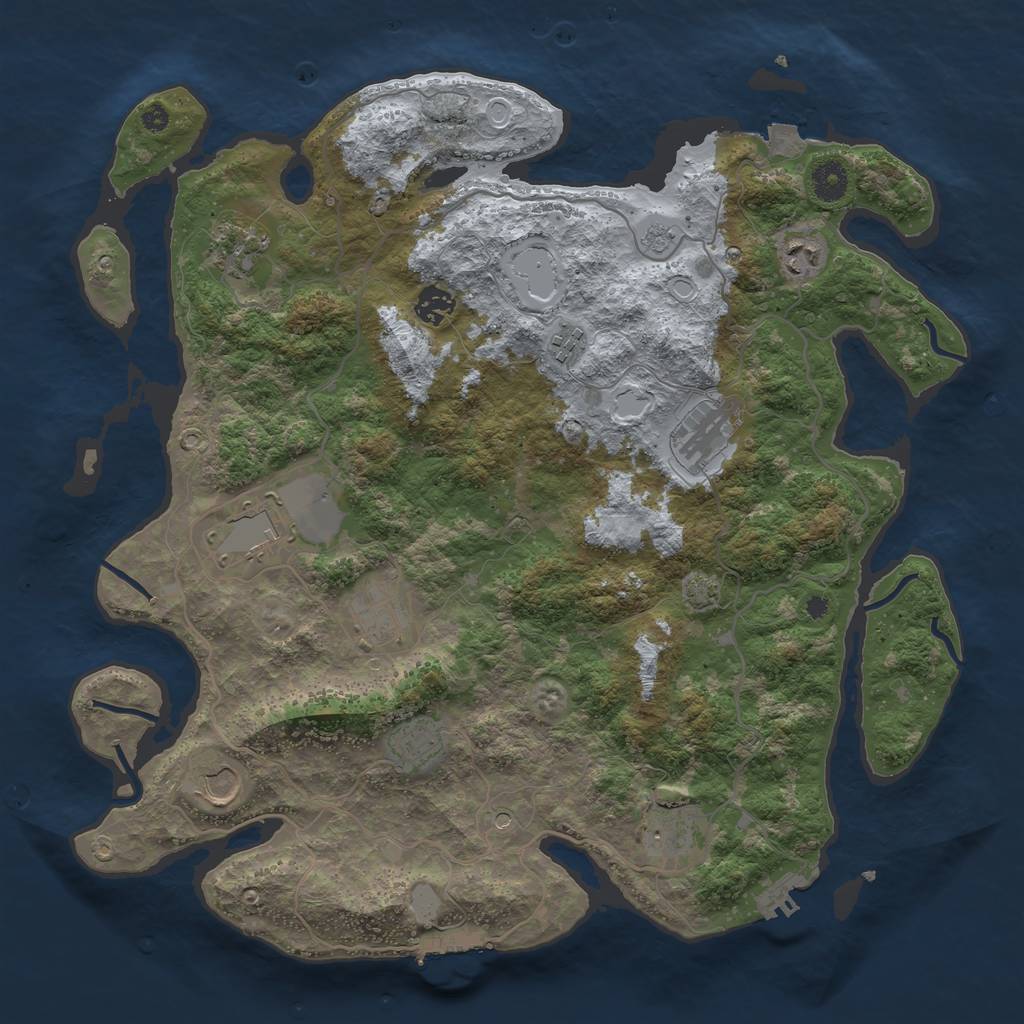 Rust Map: Procedural Map, Size: 4000, Seed: 1294293298, 18 Monuments