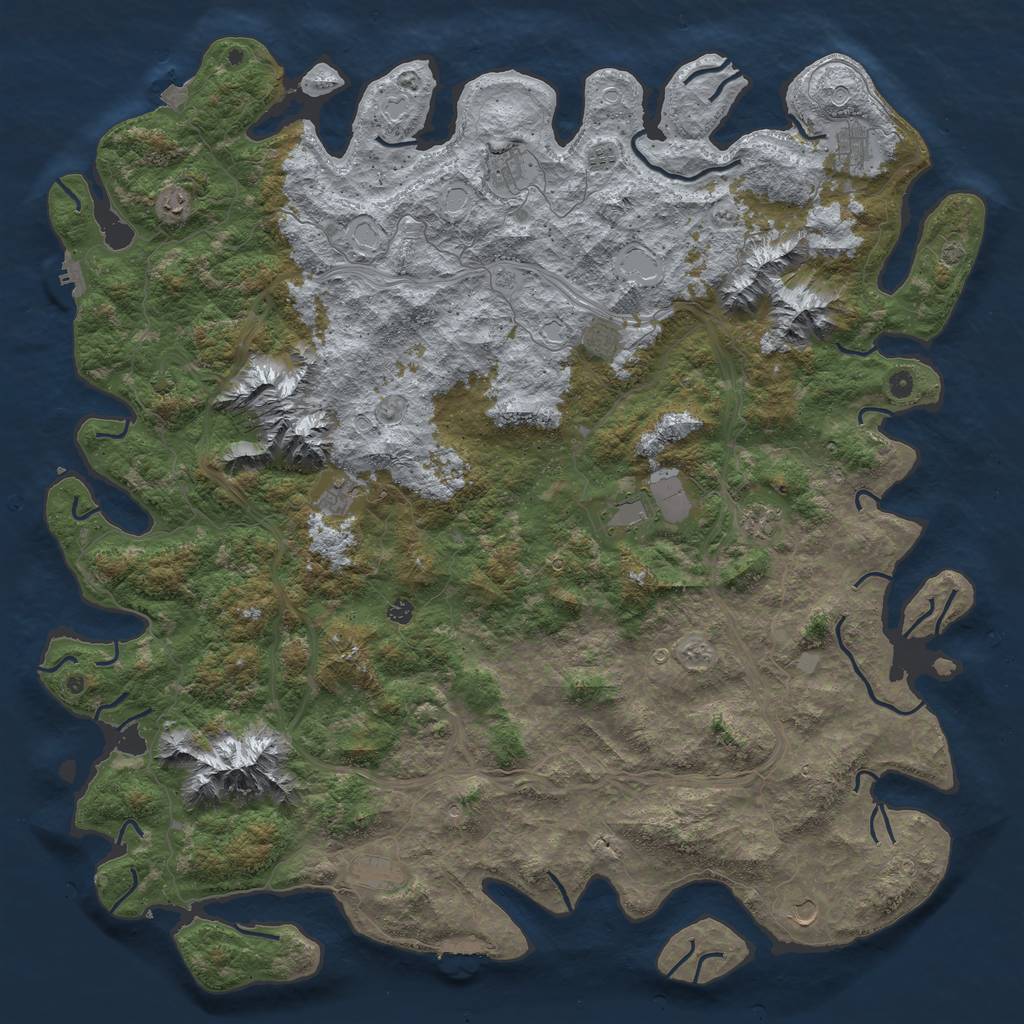 Rust Map: Procedural Map, Size: 6000, Seed: 425674, 19 Monuments