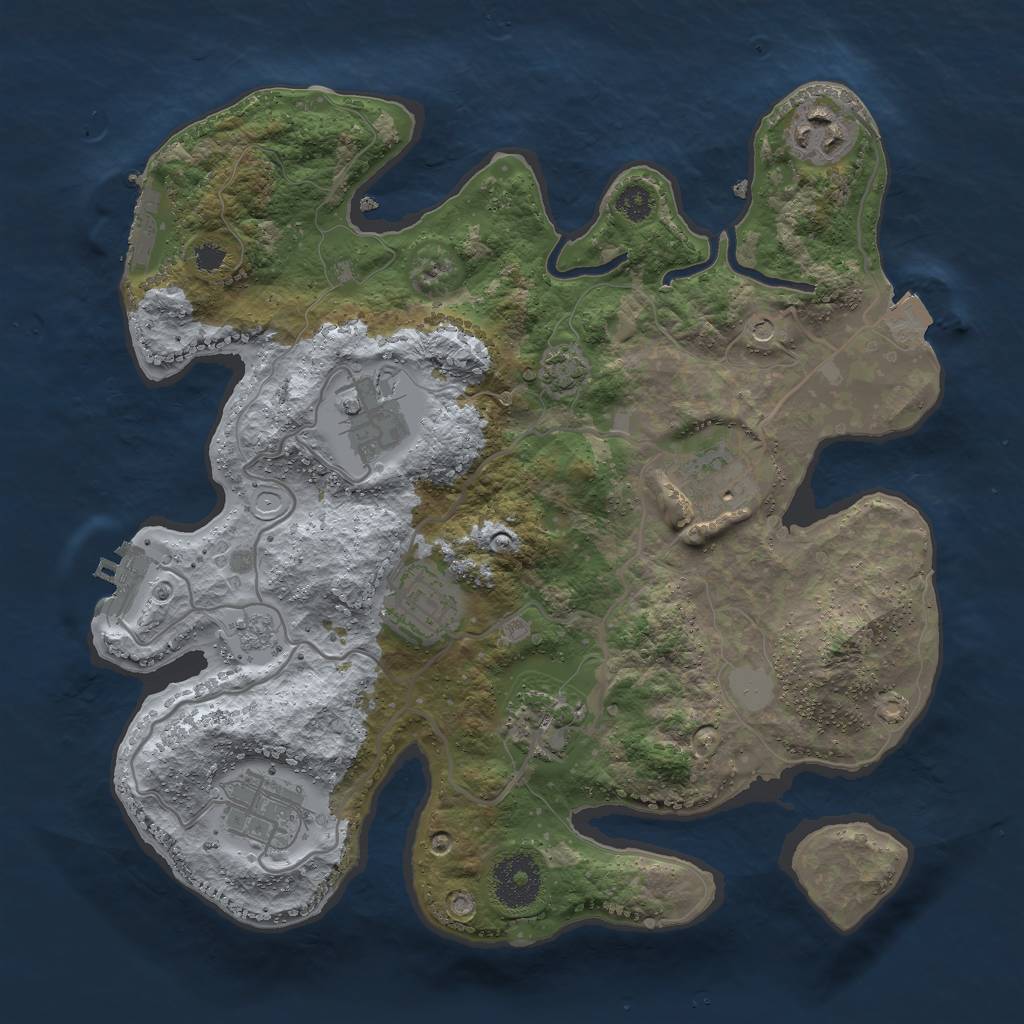 Rust Map: Procedural Map, Size: 3000, Seed: 1451380641, 14 Monuments