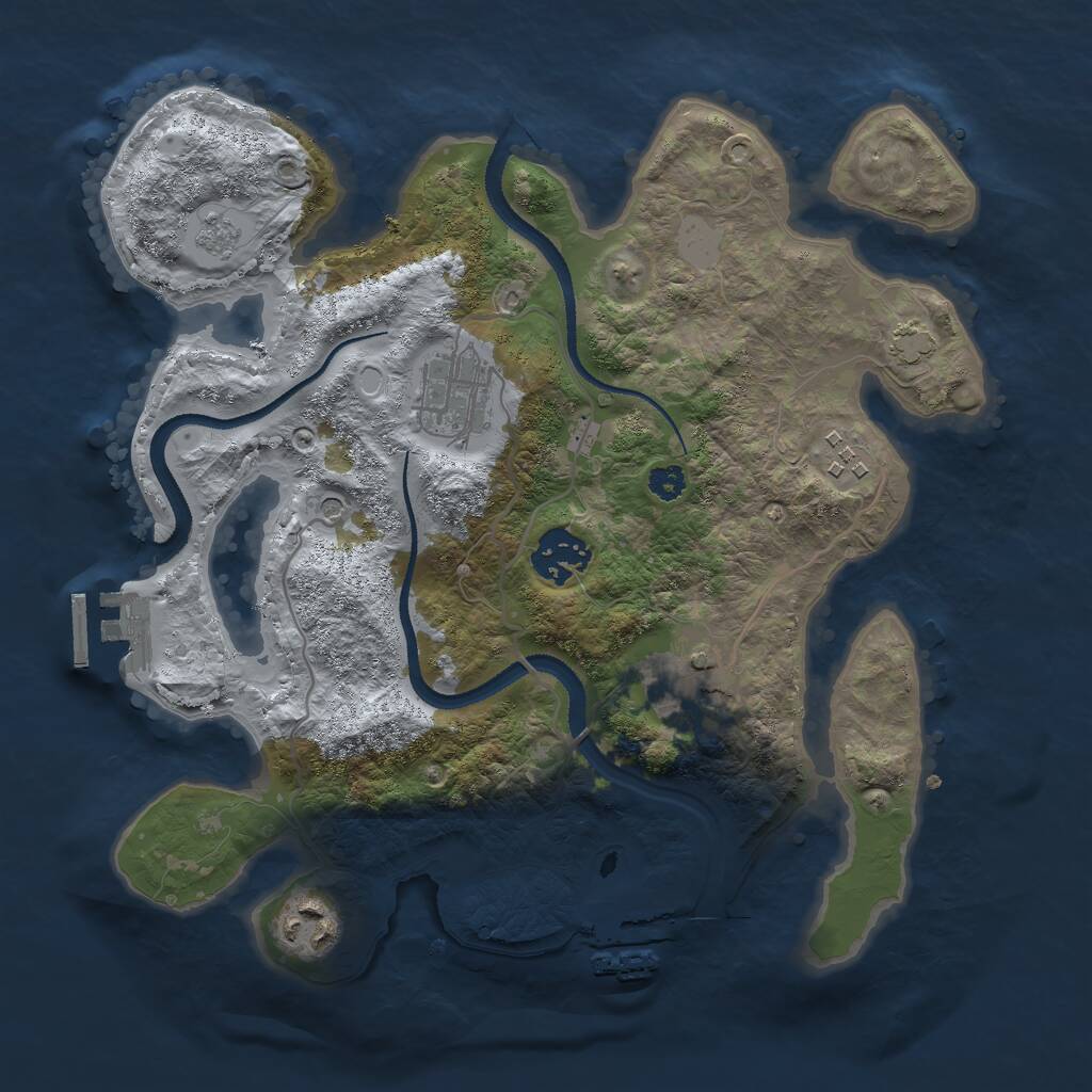 Rust Map: Procedural Map, Size: 3000, Seed: 14916, 11 Monuments