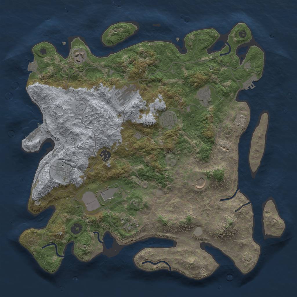 Rust Map: Procedural Map, Size: 4000, Seed: 1482738408, 18 Monuments