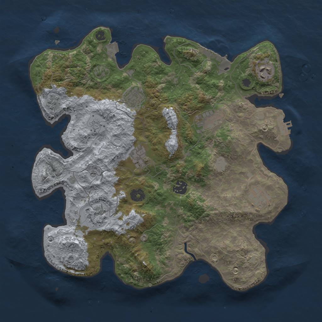 Rust Map: Procedural Map, Size: 3400, Seed: 1285086653, 16 Monuments