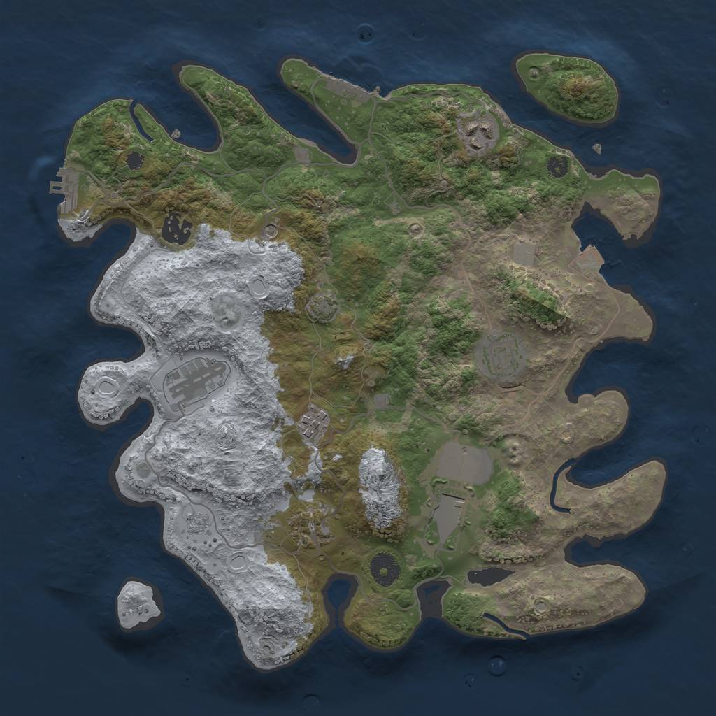 Rust Map: Procedural Map, Size: 3500, Seed: 4098, 15 Monuments