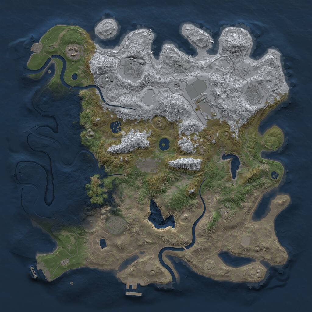 Rust Map: Procedural Map, Size: 4000, Seed: 977365829, 15 Monuments