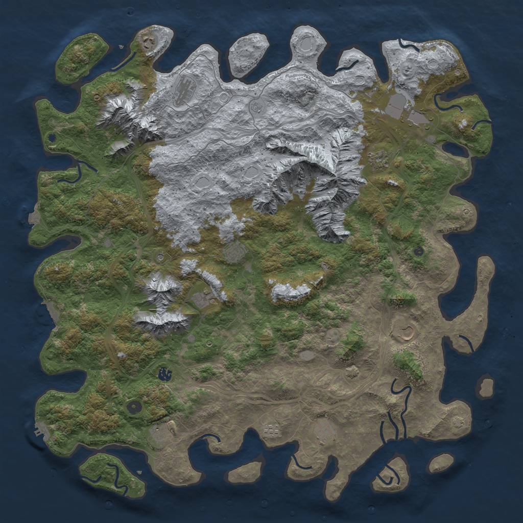 Rust Map: Procedural Map, Size: 5600, Seed: 2138577360, 19 Monuments