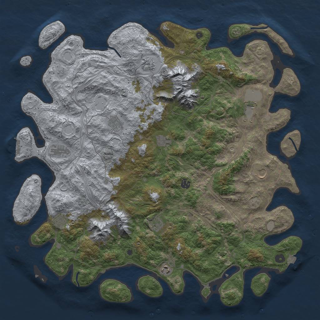 Rust Map: Procedural Map, Size: 5000, Seed: 913677472, 18 Monuments