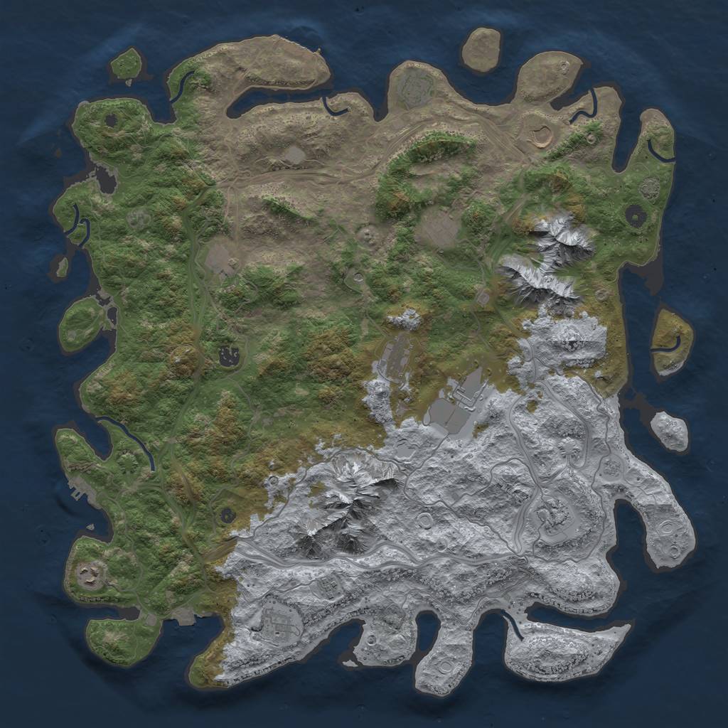 Rust Map: Procedural Map, Size: 5000, Seed: 925681, 19 Monuments