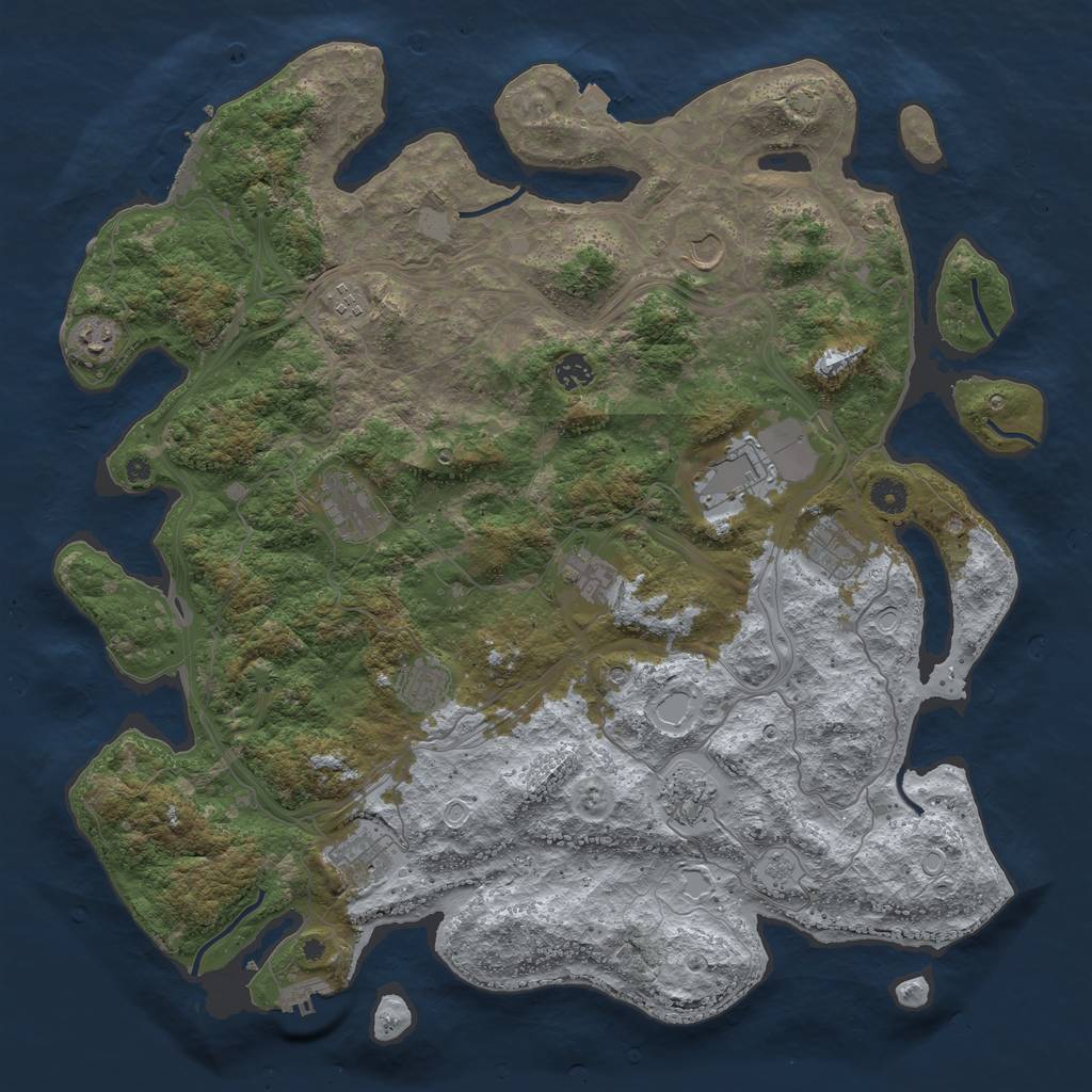 Rust Map: Procedural Map, Size: 4550, Seed: 108760243, 19 Monuments