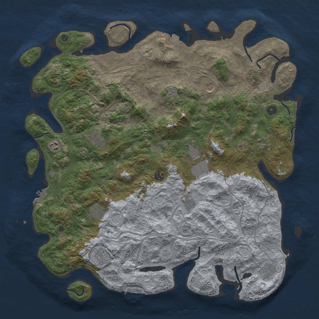 Rust Map: Procedural Map, Size: 4800, Seed: 1866698572, 19 Monuments