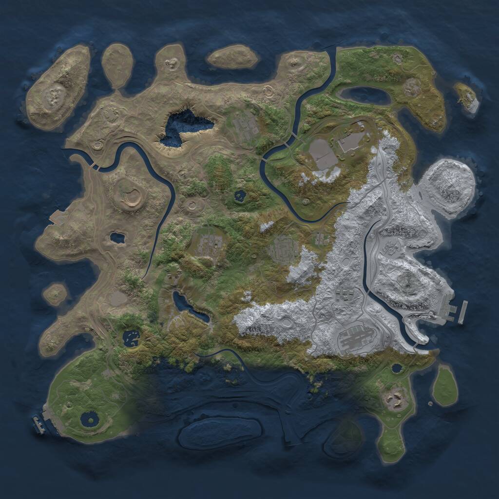 Rust Map: Procedural Map, Size: 4250, Seed: 1396754560, 15 Monuments