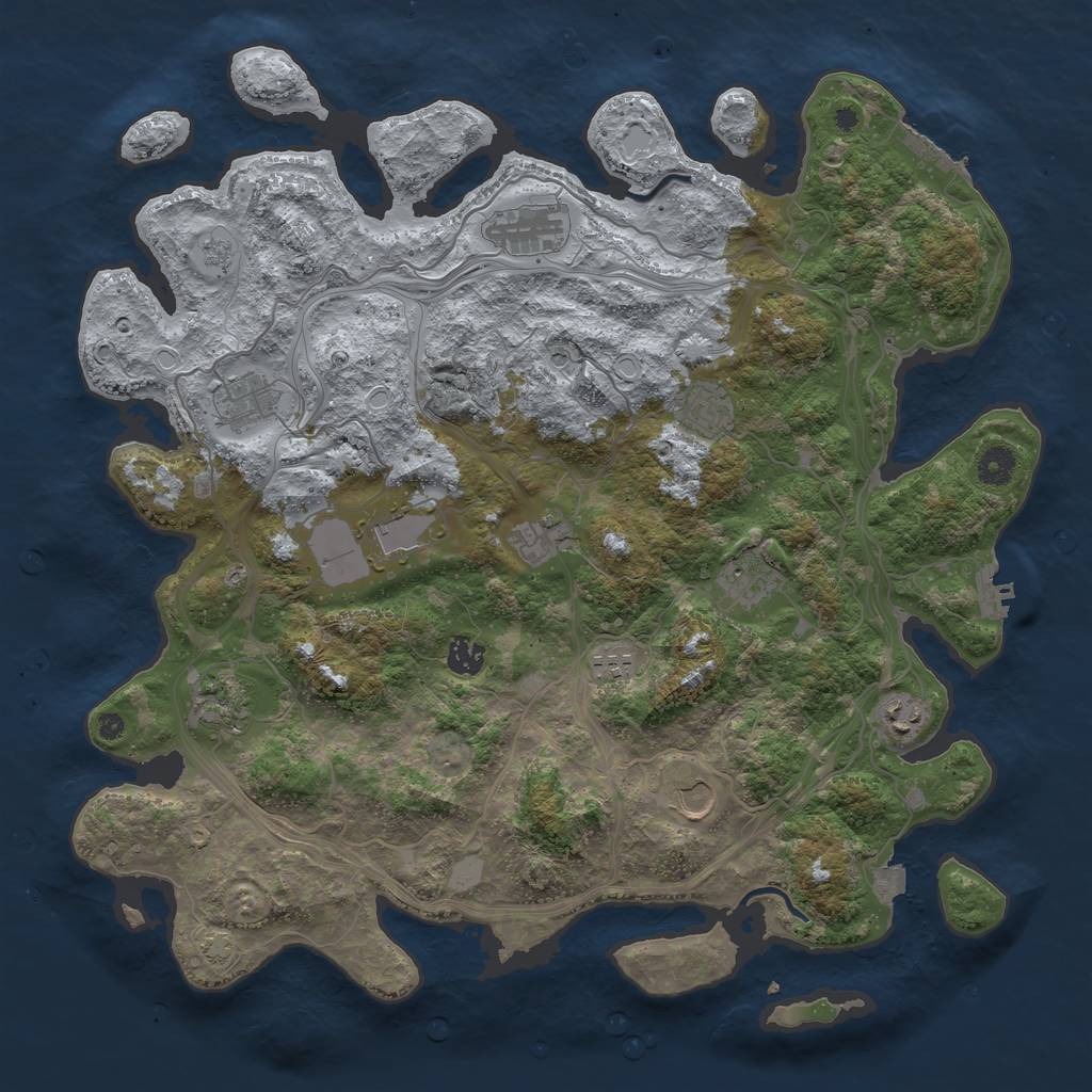 Rust Map: Procedural Map, Size: 4250, Seed: 12175, 19 Monuments