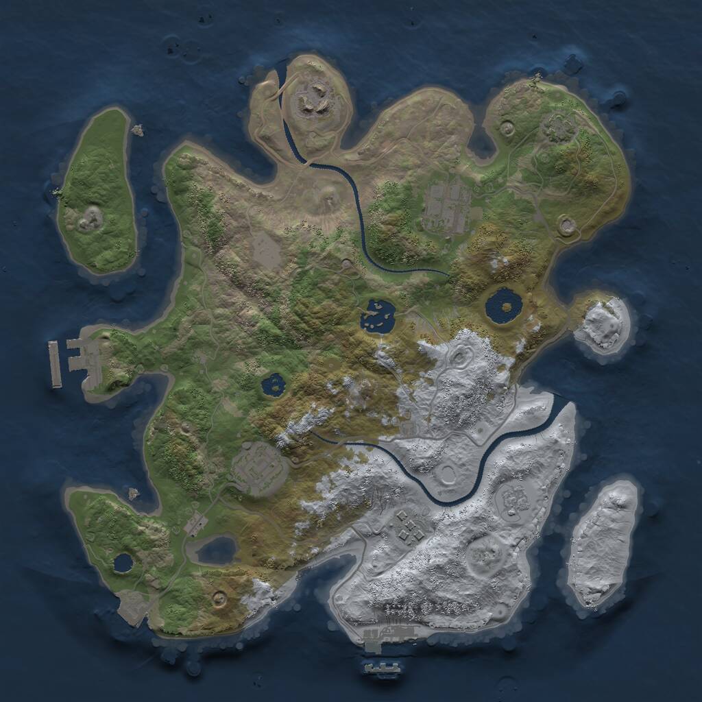 Rust Map: Procedural Map, Size: 3000, Seed: 1768872838, 10 Monuments