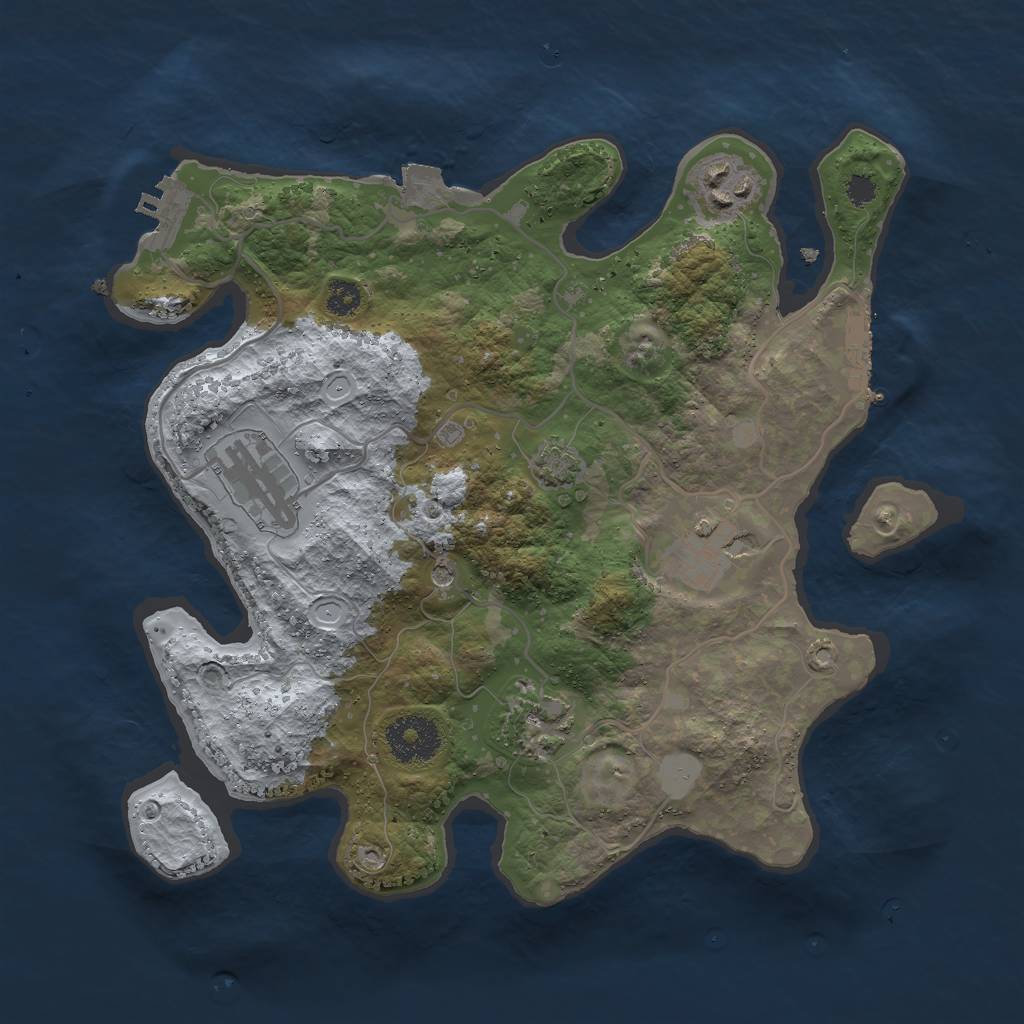 Rust Map: Procedural Map, Size: 3000, Seed: 361936323, 11 Monuments