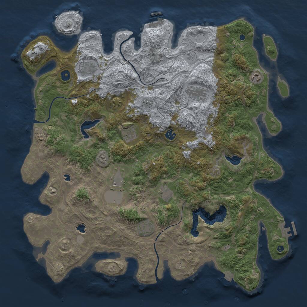 Rust Map: Procedural Map, Size: 4500, Seed: 1336436016, 15 Monuments