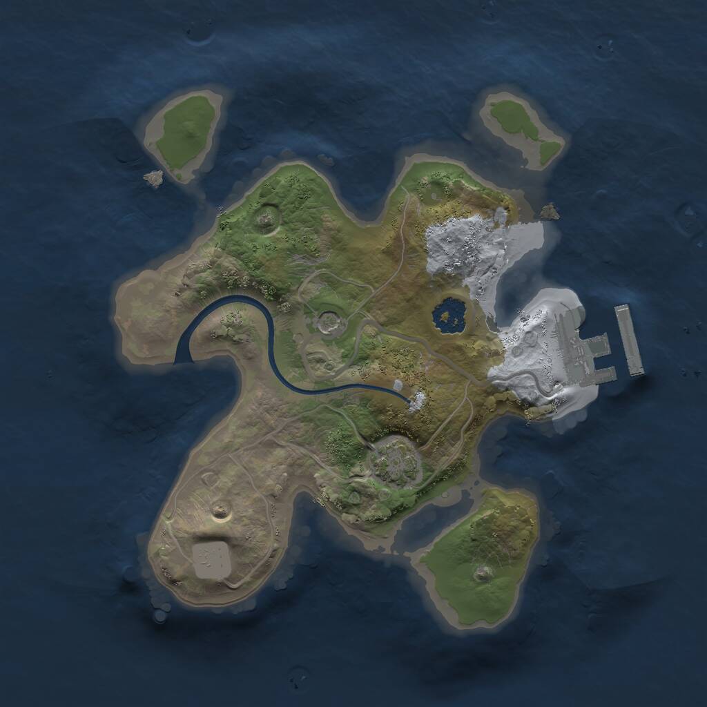 Rust Map: Procedural Map, Size: 2000, Seed: 724267230, 4 Monuments