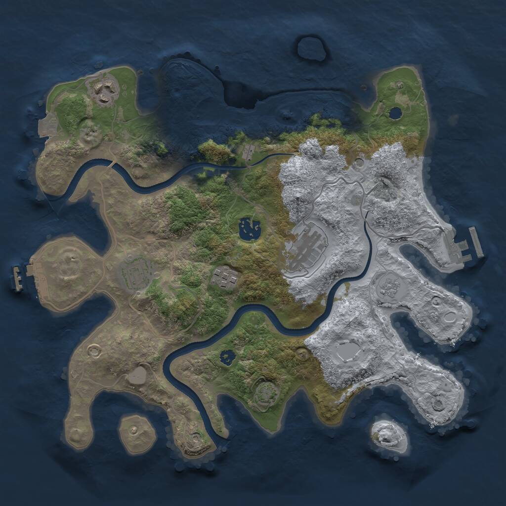 Rust Map: Procedural Map, Size: 3250, Seed: 42300181, 11 Monuments