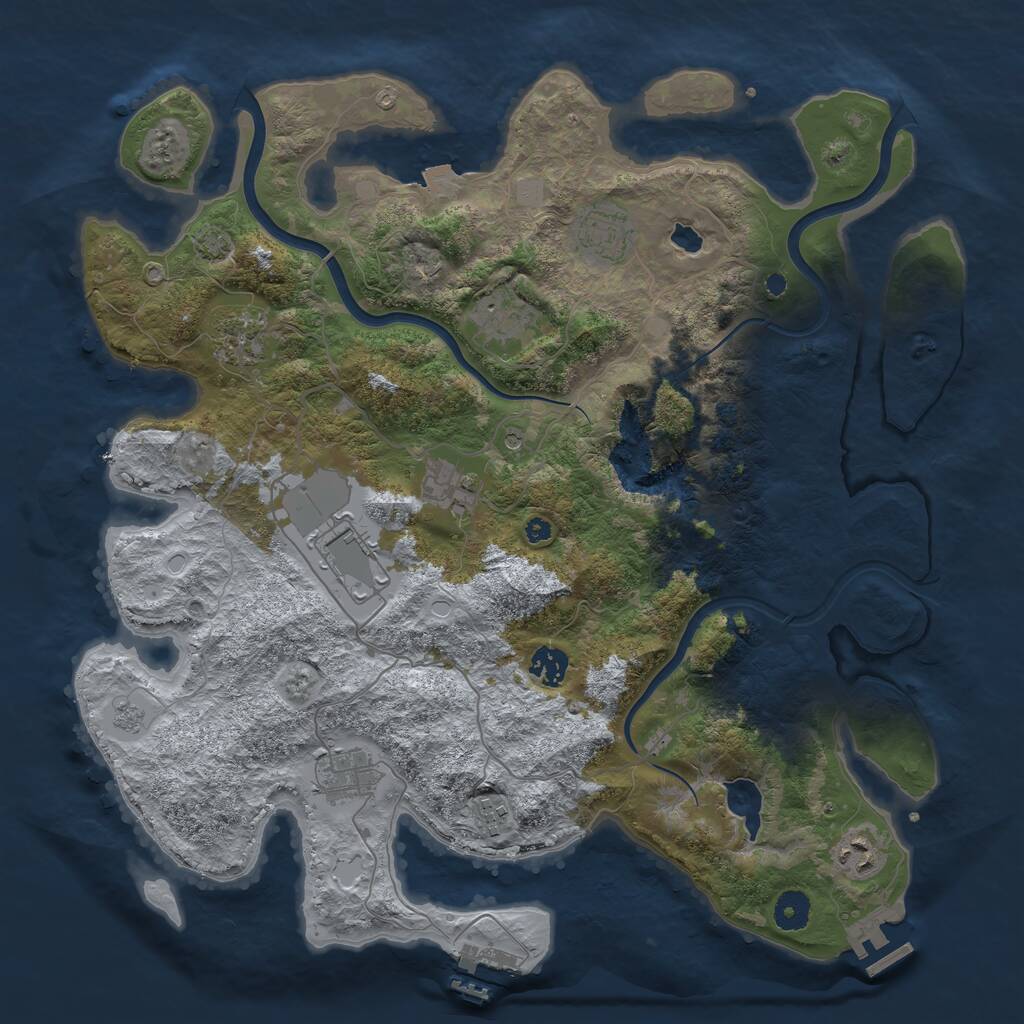 Rust Map: Procedural Map, Size: 4000, Seed: 89733059, 15 Monuments