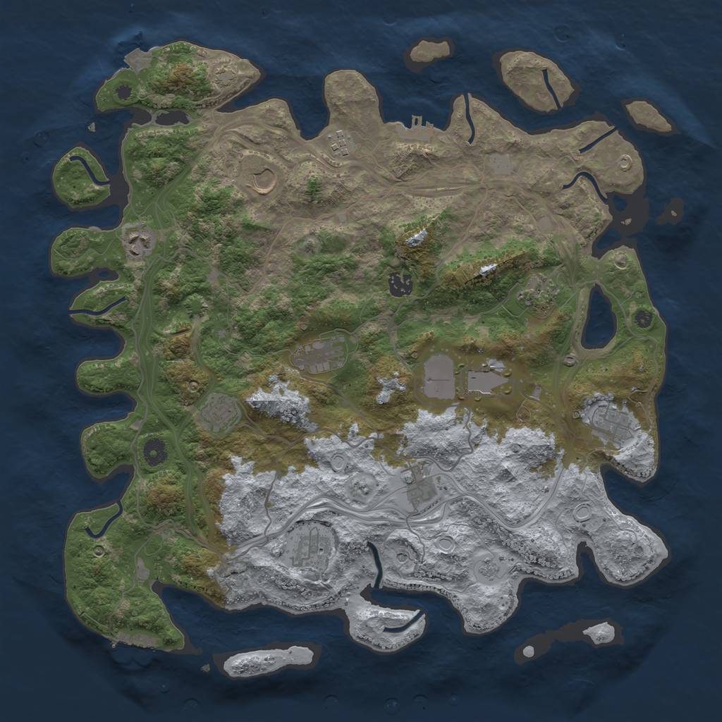 Rust Map: Procedural Map, Size: 4250, Seed: 236037212, 19 Monuments