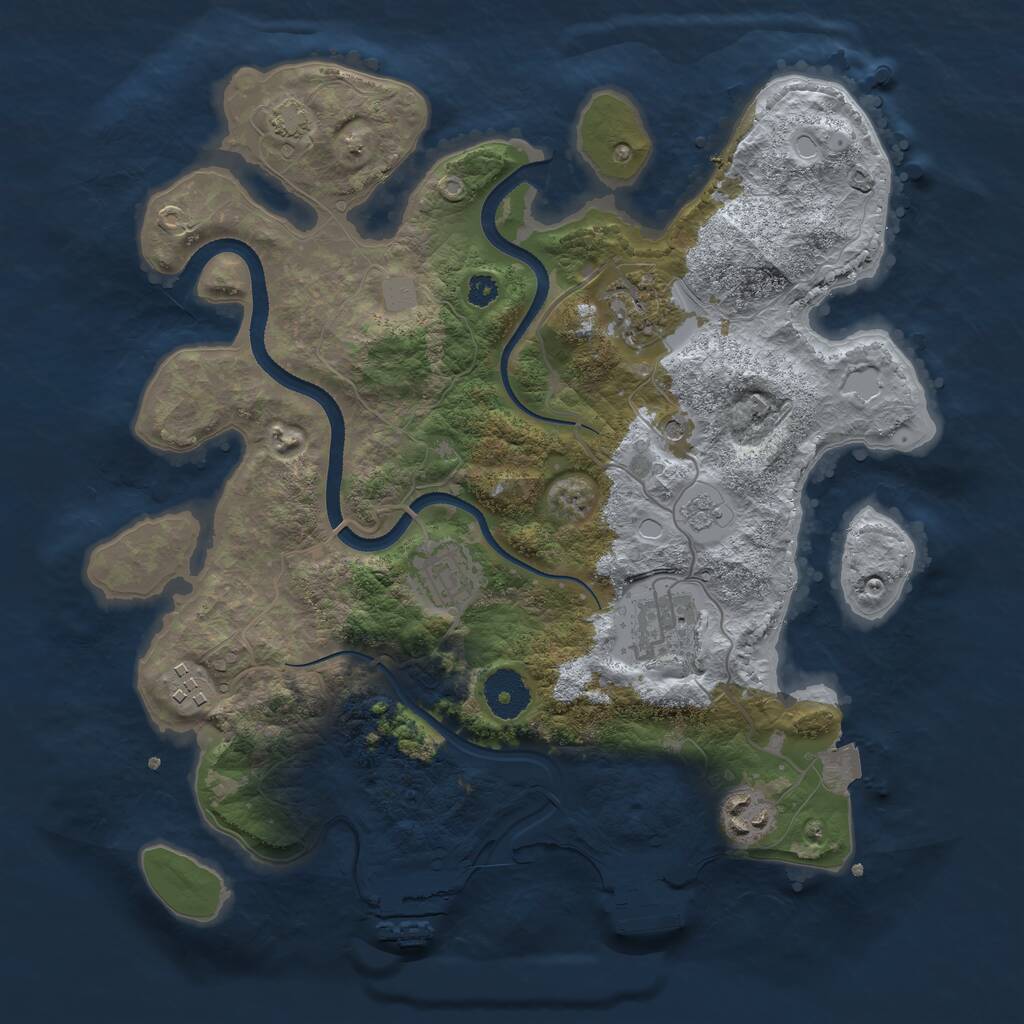 Rust Map: Procedural Map, Size: 3300, Seed: 157, 11 Monuments