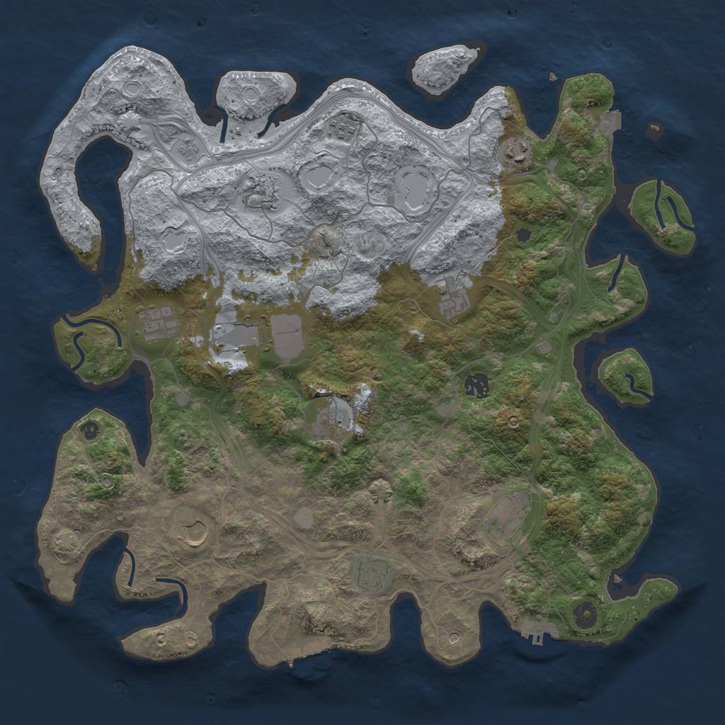 Rust Map: Procedural Map, Size: 4250, Seed: 1238634339, 19 Monuments