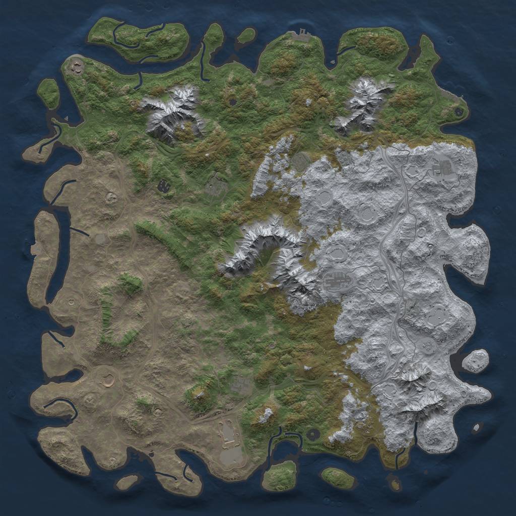 Rust Map: Procedural Map, Size: 6000, Seed: 160579, 19 Monuments