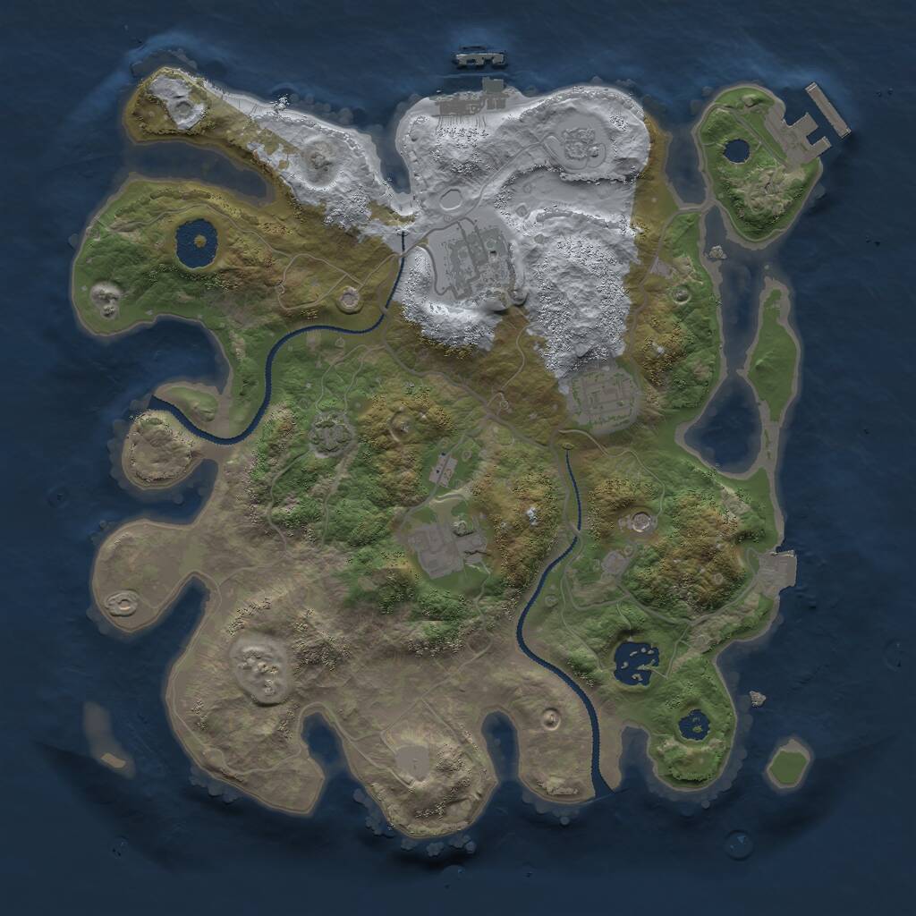 Rust Map: Procedural Map, Size: 3000, Seed: 474333904, 10 Monuments
