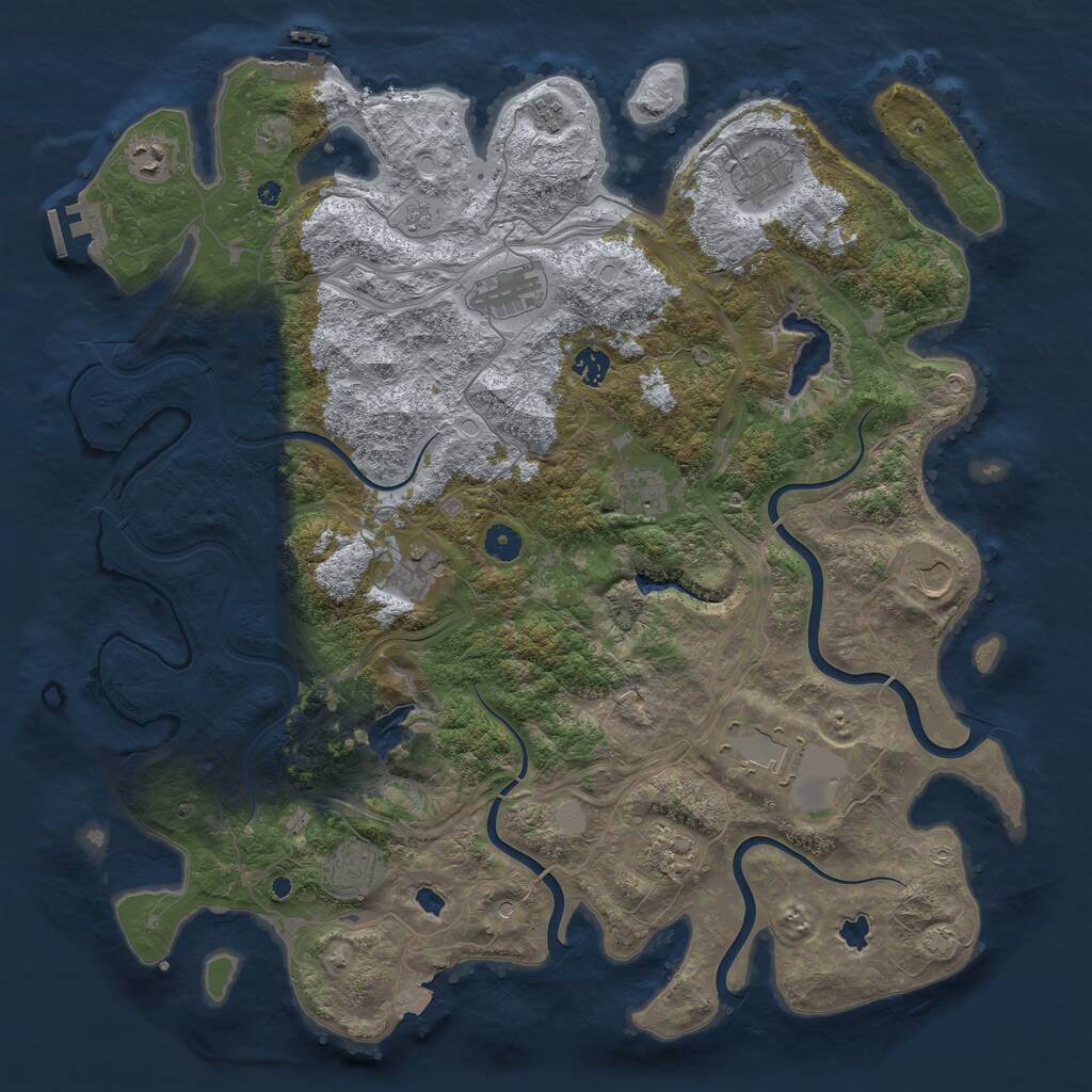 Rust Map: Procedural Map, Size: 4500, Seed: 1664558478, 17 Monuments