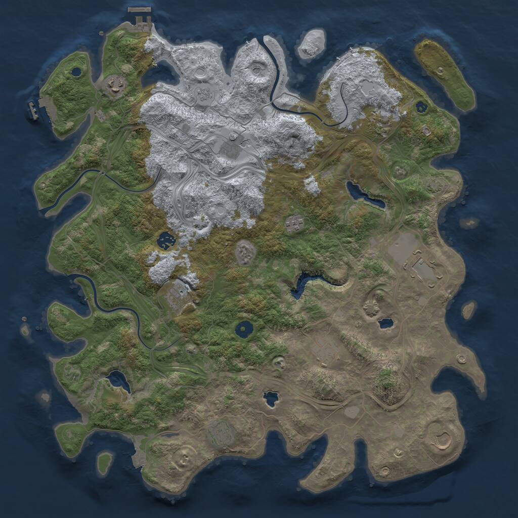 Rust Map: Procedural Map, Size: 4500, Seed: 1664558478, 16 Monuments