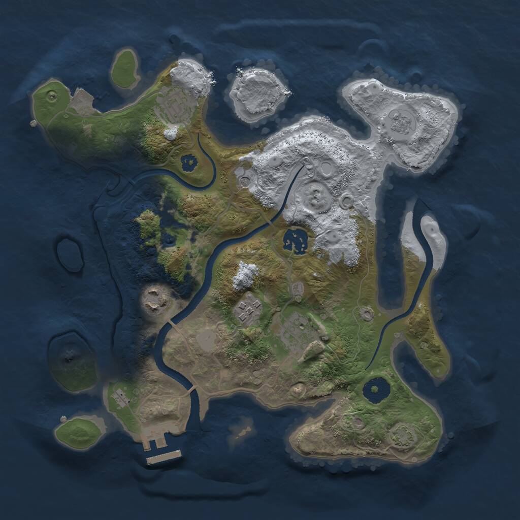 Rust Map: Procedural Map, Size: 3000, Seed: 1253830472, 10 Monuments