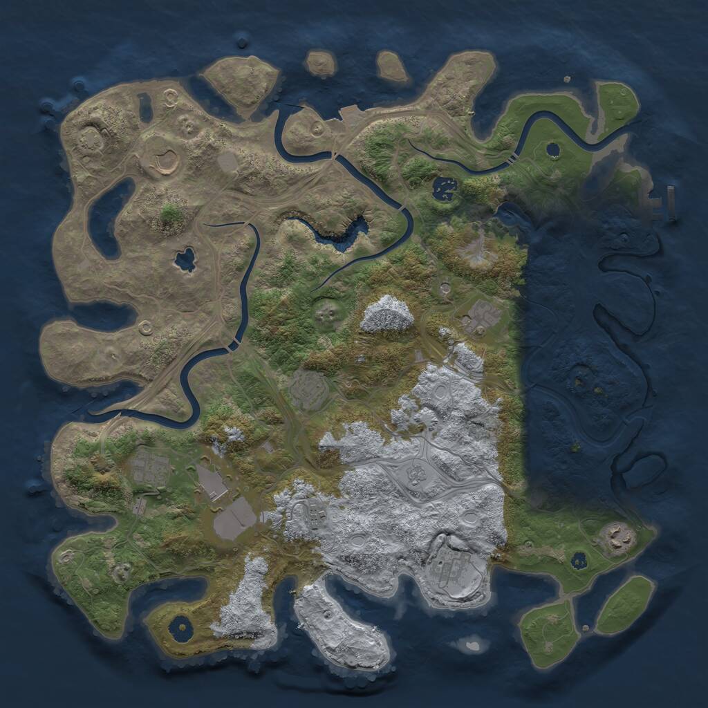 Rust Map: Procedural Map, Size: 4250, Seed: 689047857, 14 Monuments