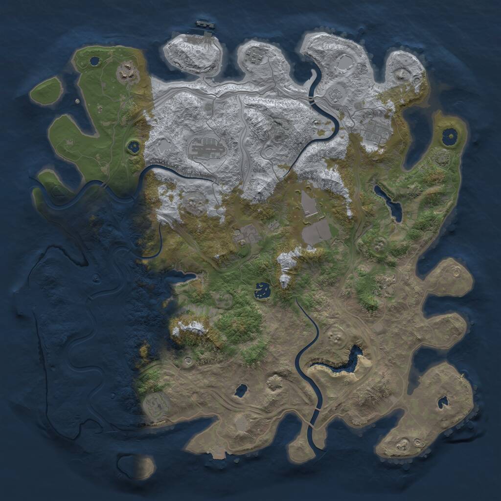 Rust Map: Procedural Map, Size: 4500, Seed: 1180657102, 15 Monuments